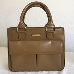Burberry front pocket leather tote